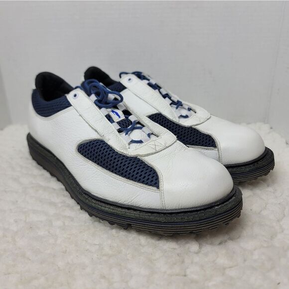 Allen Edmonds Jack Nicklaus Mens Golf Shoes size 11 White Navy Hybrid Spikeless main image 6